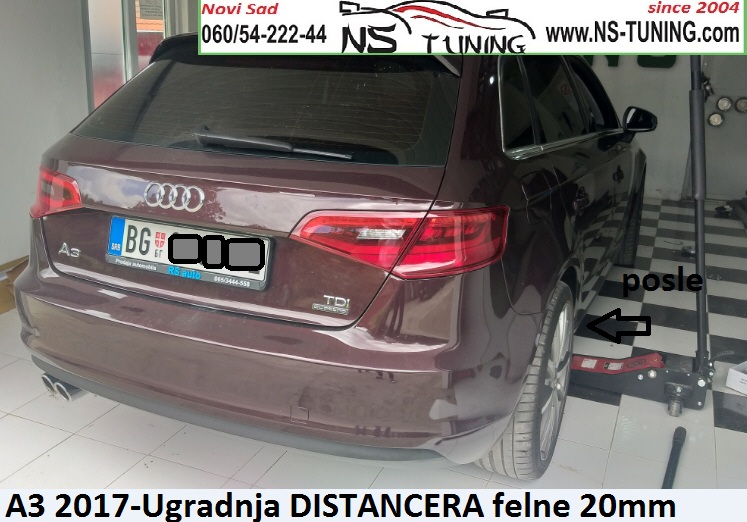 audi a3 sportback 2015 2016 2017 2018 2019 godiste 5x112 distanceri 20mm ugradnja novi sad ns tuning beograd